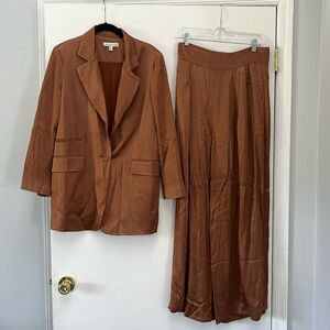 SHONAJOY blazer and flair pant suit set